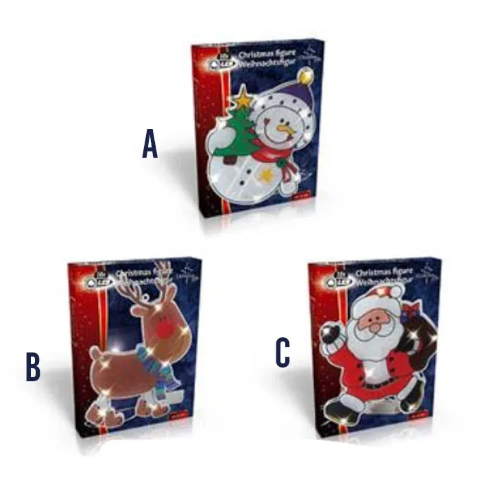 Pagamento Sicuro Personaggi 3D Natale Decorazioni Natalizie 22cm 10 LED Funzionamento a batterie