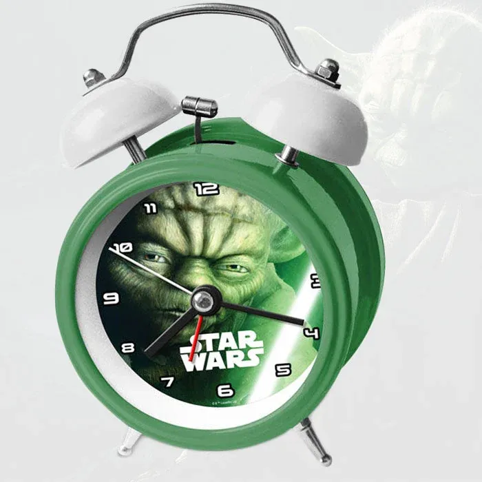 Offerta Del Giorno Orologio Sveglia Con Campanelle 9 cm Colore Verde Star Wars Maestro Yoda