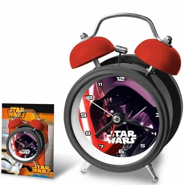 Professionale Sveglia Analogica Con Campanelle Colore Nero Star Wars Darth Vader Fener 12cm