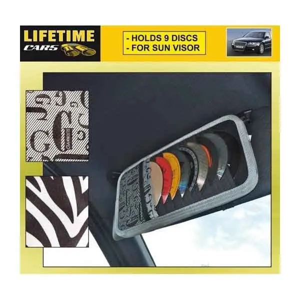 Subito Disponibile Custodia Porta CD DVD Auto per Visiera Parasole 9 Posti con Posto Porta Fogli