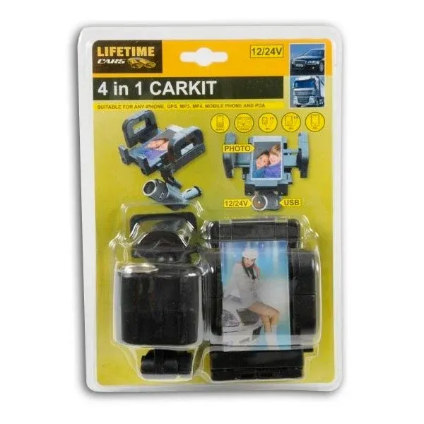 Sconto Porta Smartphone 4 IN 1 per auto con uscita USB e accendisigari Lifetime Cars