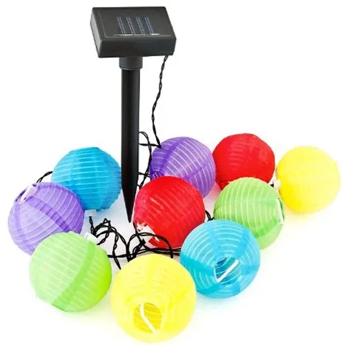 Ultime Pezzi Set 10 Lanterne A Energia Solare Multicolor 240cm Per Giardino Outdoor Lights