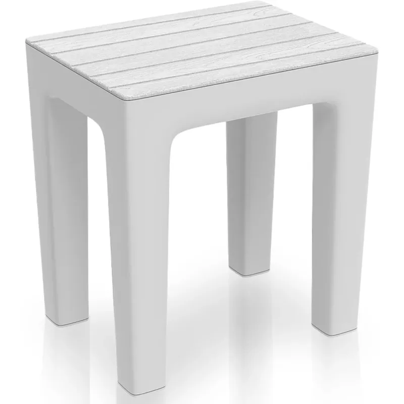 Spedito Oggi Sgabello da Bagno Multiuso Effetto Legno Salvaspazio Portata 150 kg Bianco