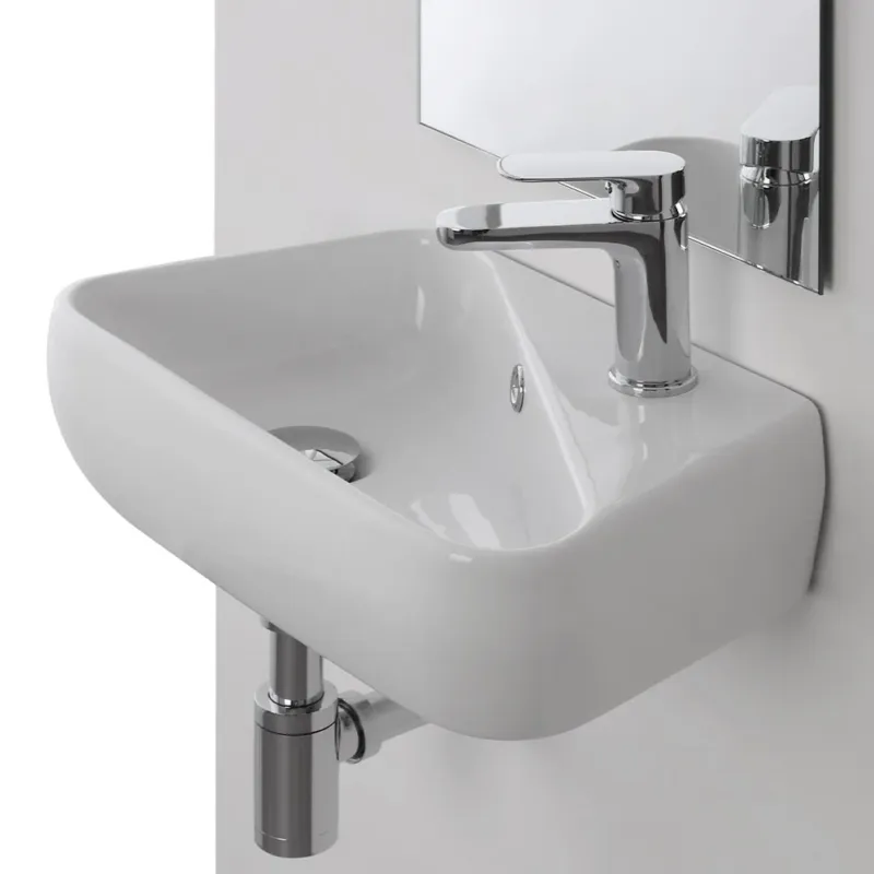 Lavabo Lavandino Sospeso in Ceramica Bianco Lucido Design Moderno 40x15x27,5 cm Compra Adesso