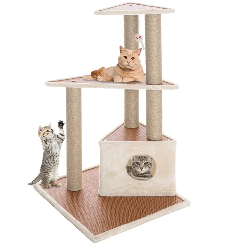Consegna Rapida Tiragraffi Albero Rifugio Graffiatoio 1 Cuccia Coperta Casa Animali Gatti Felini