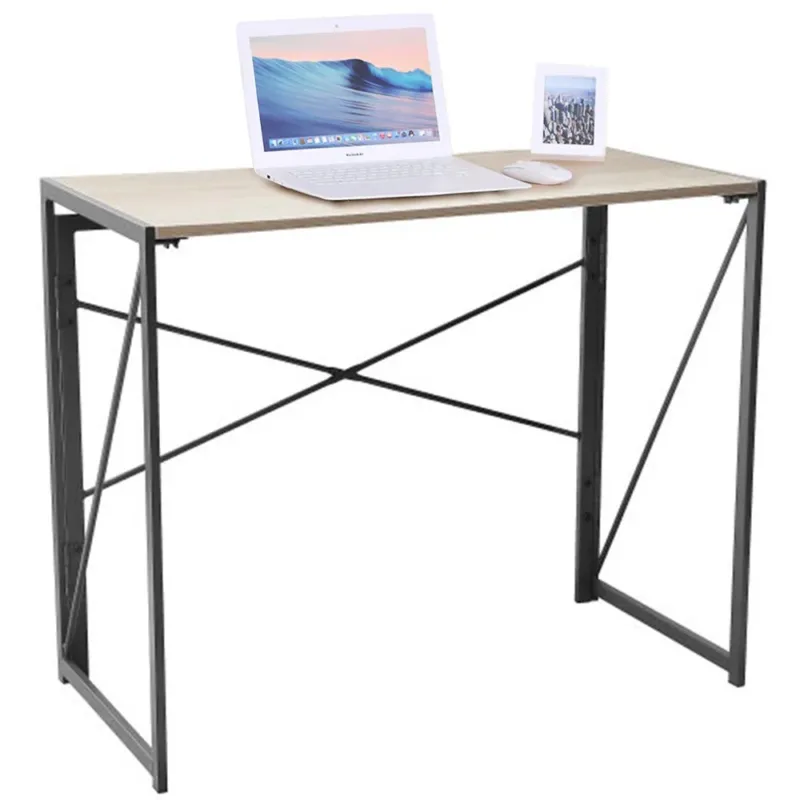 Scrivania Tavolo Porta PC Computer in Legno e Metallo Casa Ufficio 100x50x75cm Non Perdere