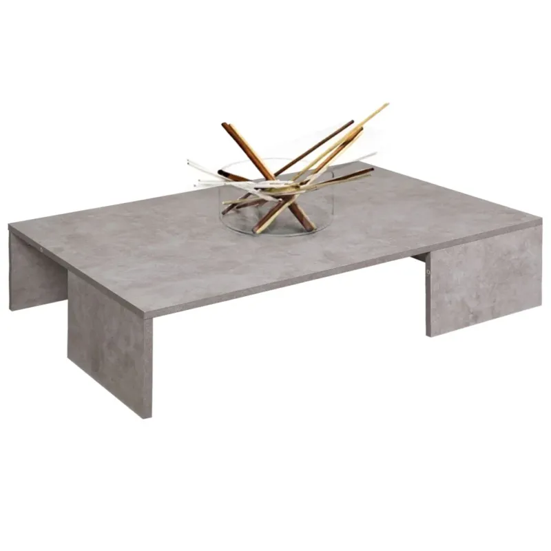 Pagamento Sicuro Tavolino Caffe Divano Salotto Rettangolare Basso in Legno Design Moderno Grigio