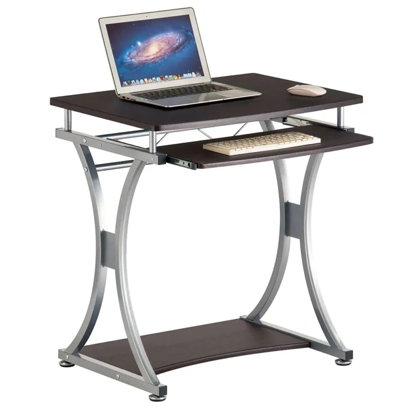 Soddisfatti O Rimborsati Scrivania Tavolo con Porta Tastiera Computer Legno e Metallo Casa Ufficio Brown