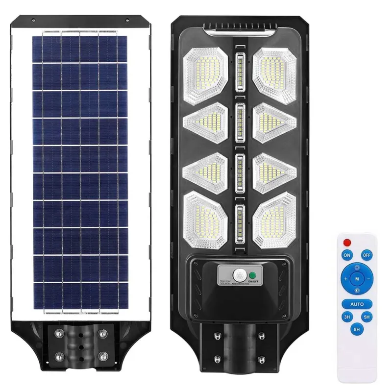 Lampione Stradale Faro LED 120W Solare Esterno Sensore Movimento Telecomando Subito Disponibile