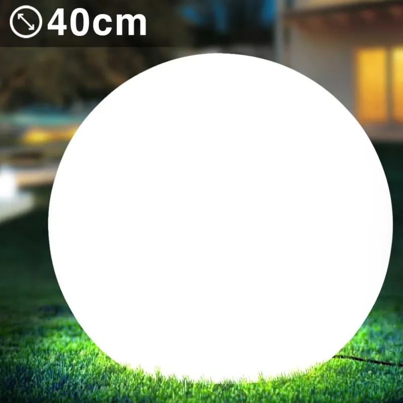 Lampada Sfera da Giardino 40cm Luce Illuminazione Esterno Attacco E27 Bianco Ultima Occasione