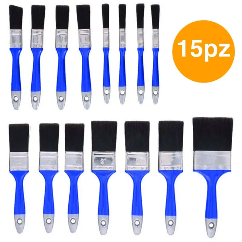 Ultime Pezzi 15pz Pennelli Spazzole Decorazione Fai da Te Casa Pittura Pennello Professionale