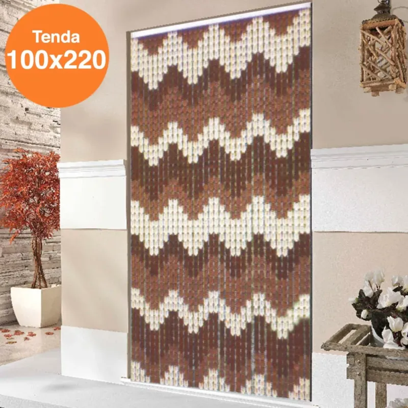 Prezzo Conveniente Tenda Moschiera Porta Finestra 100x220cm 36 corde Decorazione Geometrica