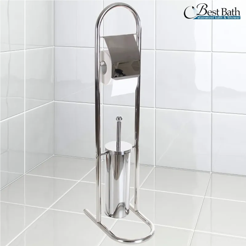 Portarotolo Con Scopino e Porta Scopino In Acciaio Accessori Per Bagno WC 80 cm Consegna Rapida