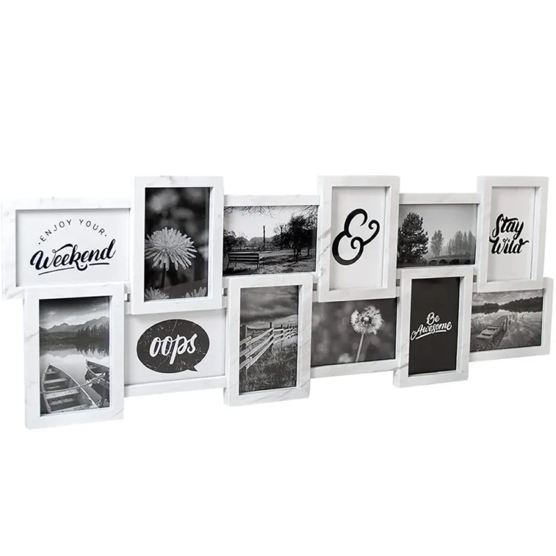 Promozione Esclusiva Cornice Portafoto 12 Foto Dimensione 10 x 15 Colore Bianco Design Shabby Chic