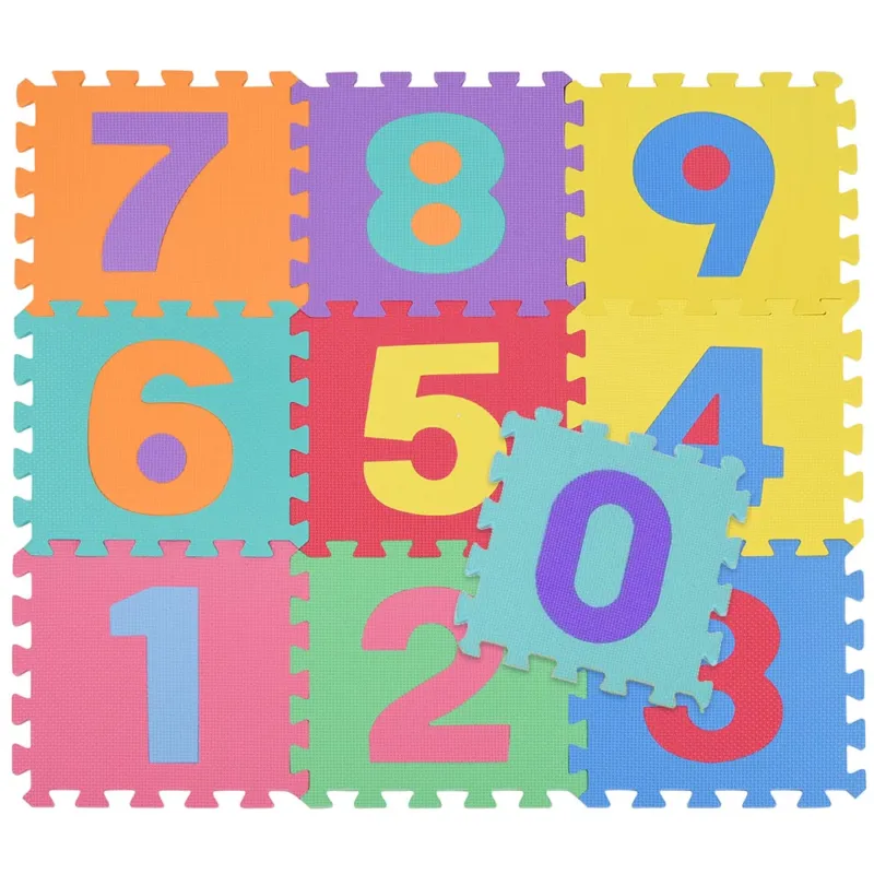 Tappetino Tappeto Puzzle Maxi Numeri Colorati Gioco Bambino 10pz 30x30 Gomma EVA Esclusivo