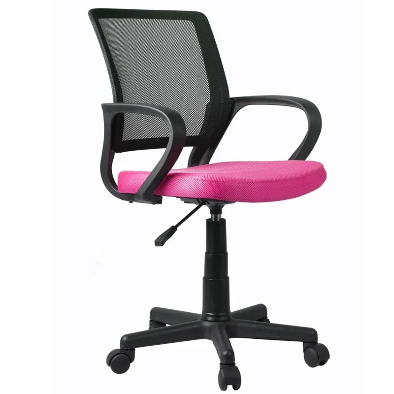 Poltrona Sedia Presidenziale Ufficio Direzionale Girevole Traspirante Nero Rosa Nuova Collezione