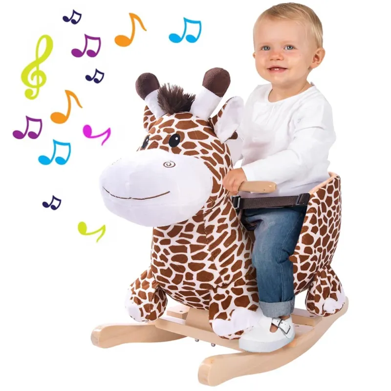 Affare Giraffa a Dondolo Cavalcabile Peluche Giocattolo Bambini con Effetti Sonori