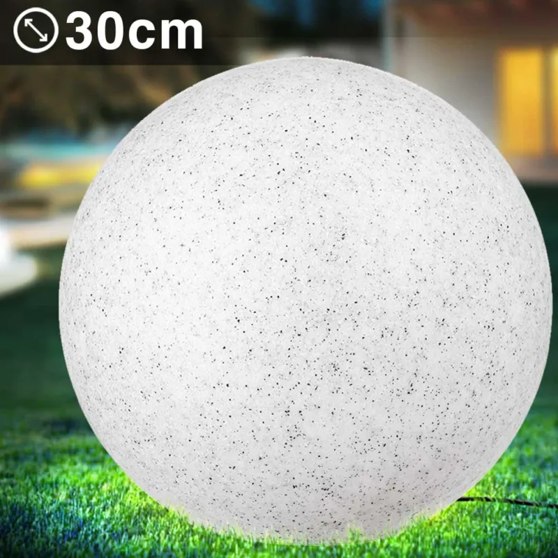 Lampada Sfera Giardino 30cm Luce Illuminazione Esterno Attacc E27 Effetto Pietra Occasione Imperdibile