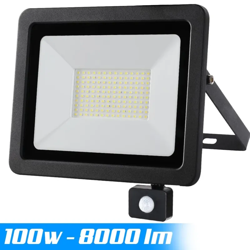 Non Perdere Faro LED 100W Luce Alta Luminosita 8000lm Faretto esterno con Sensore Movimento