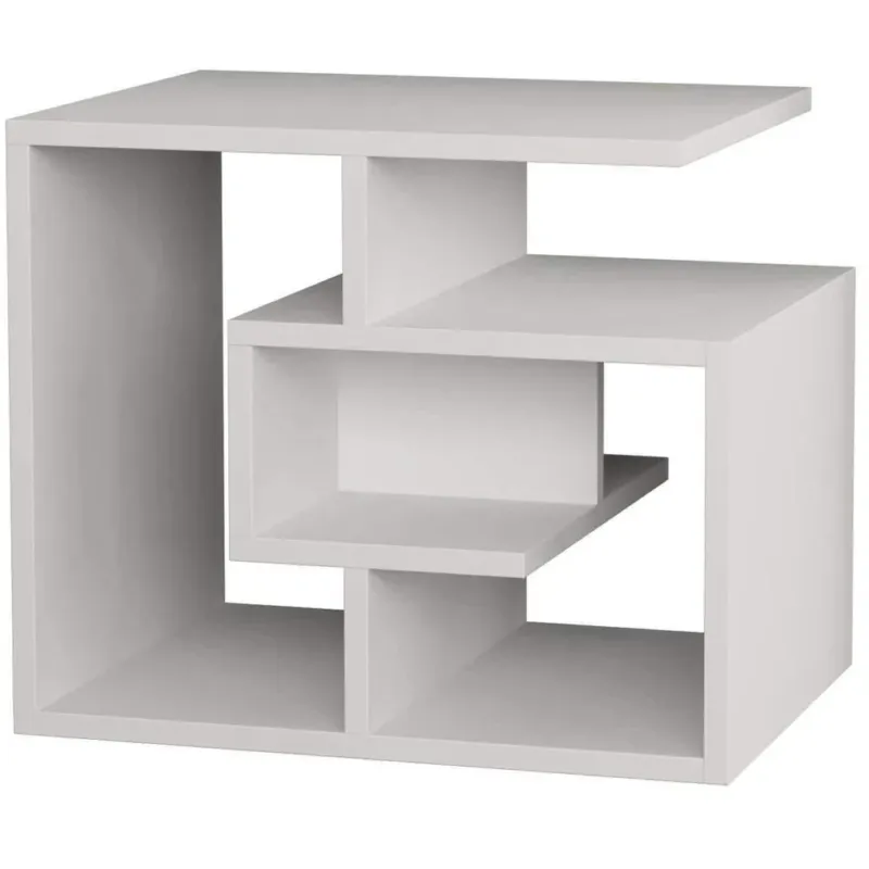 Economico Libreria Tavolino Laterale Divano Design Moderno 4 Ripiani 45x40x54 Casa Bianco