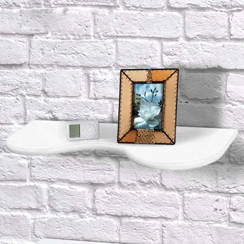 Mensola Parete a Onda Scaffale 76x26x2cm Libreria Legno MDF Design Moderno Bianc Compra Oggi Stesso