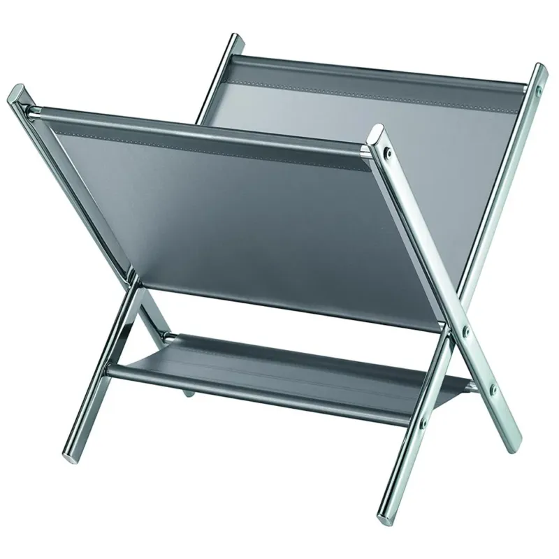 Portariviste Metallo Pieghevole Design Moderno Porta Riviste 39x39x41cm Cromato Super Prezzo
