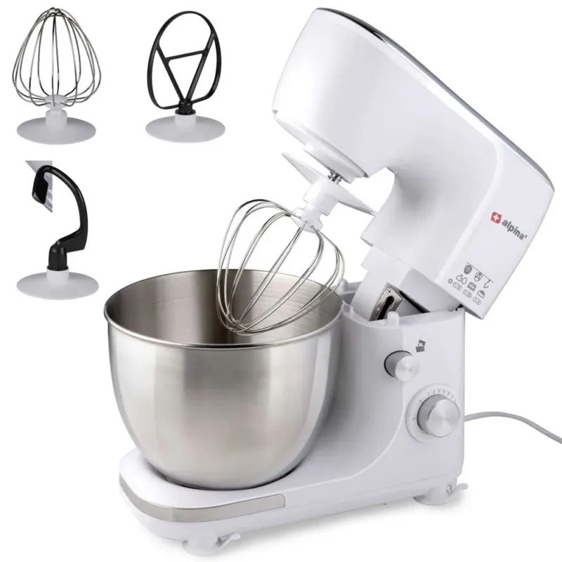 Saldi Impastatrice Planetaria Ciotola Acciaio 5 LT Impastatore Robot 800W Bianco