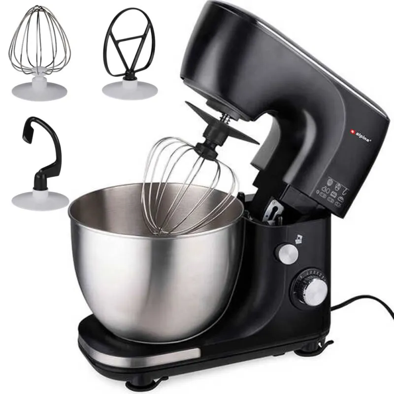 Impastatrice Planetaria Ciotola Acciaio 5 LT Impastatore Robot 800W Nero Quantità Limitata
