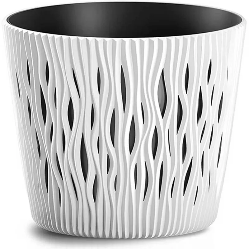 Fioriera Vaso Decorativo Design Moderno Fiori Piante Casa Esterno 16cm Bianco Sconto