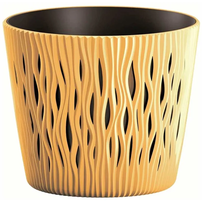Di Tendenza Fioriera Vaso Decorativo Design Moderno Fiori Piante Casa Esterno 19cm Senape