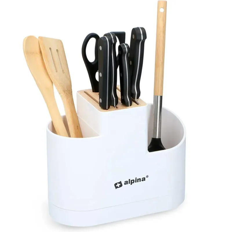 Contenitore Organizer Porta Mestoli Utensili Cucina Ceppo Portacoltelli Bambu Popolare