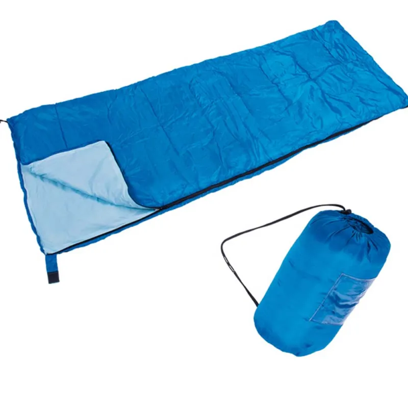 Sacco a Pelo Estivo Invernale Poliestere Impermeabile 190x70cm Campeggio Blu Esclusivo
