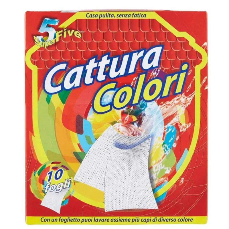 10 x Confezioni Acchiappacolori da 10 Fogli Cattura Colore Lavatrice 100pz Offerta
