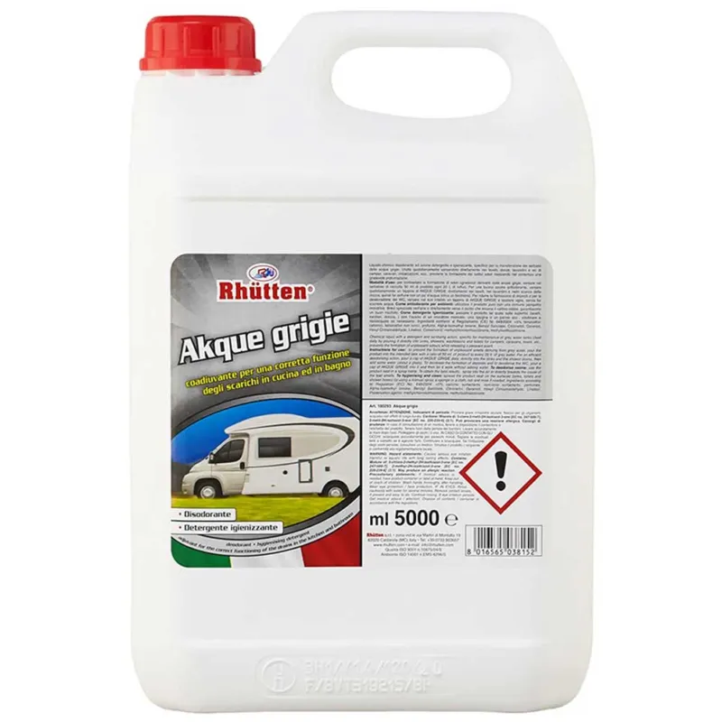 Rhutten Acque Grigie Detergente Sanificante Serbatoio WC Docce Camper Barche 5LT Quantità Limitata