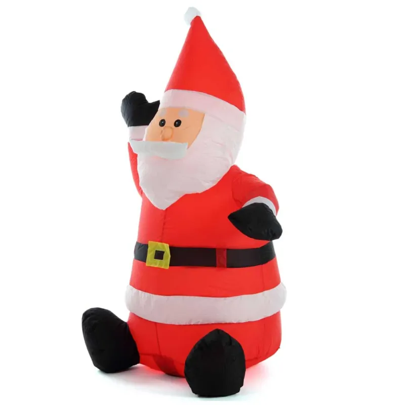 Gonfiabile Babbo Natale Seduto Con Illuminazione Led Altezza 120 Cm Per Esterno Novità
