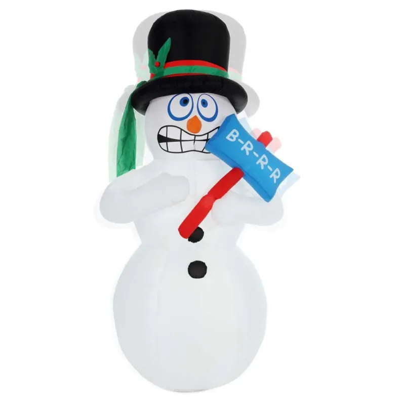 Gonfiabile Pupazzo Di Neve Vibrante 180 Cm Effetto Tremolio Con Led Per Esterno Prezzo Ridotto