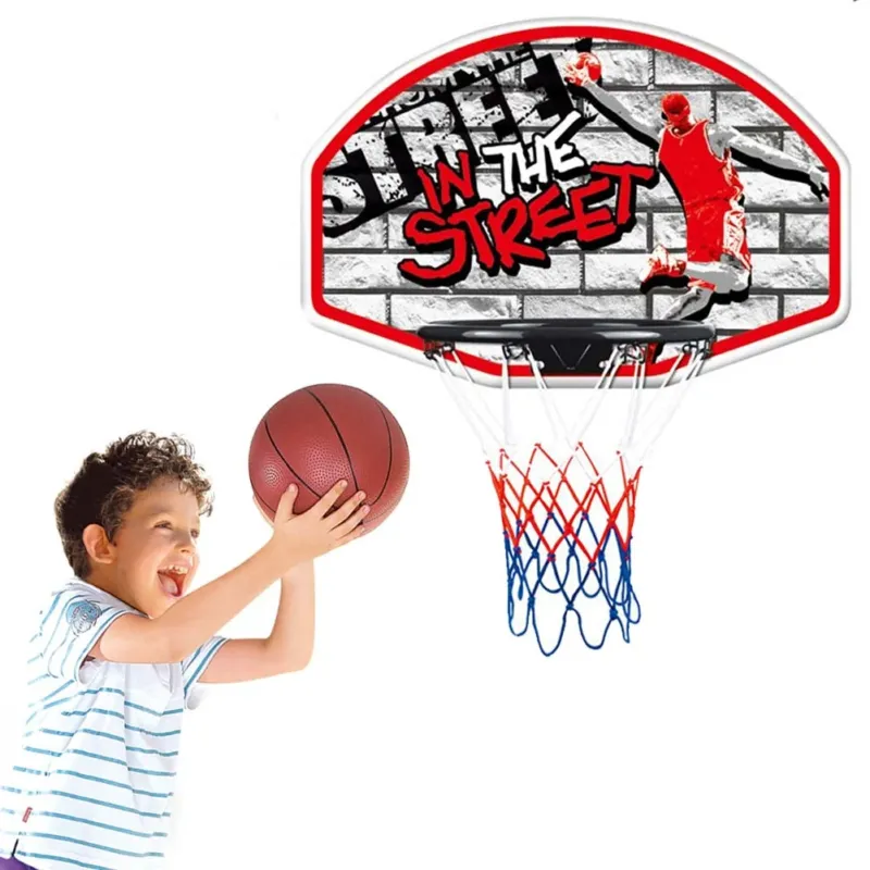 Basket Canestro Per Bambini A Parete Per Esterno Con Palla E Gonfiatore 66x44cm Compra Oggi Stesso