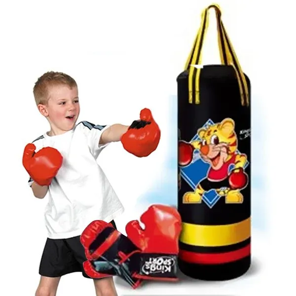 SET BOXE PUGILATO PER BAMBINI CON SACCO DA APPEDERE GUANTONI ED EFFETTI SONORI Nuovo Arrivo