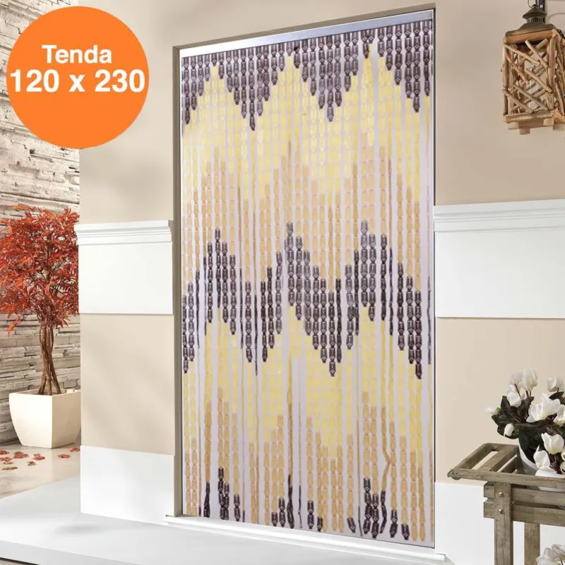 Tenda Moschiera Porta Finestra 120x230cm 44 corde Decorazione Decorazione ZigZag Professionale