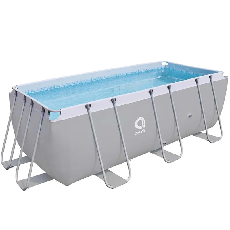Piscina Fuoriterra Rettangolare 400x207x122 Acciaio Giardino con Pompa e Scala Prezzo Conveniente