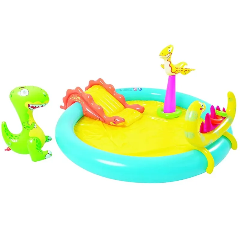 Prezzo Di Fabbrica Piscina Parco Giochi Gonfiabile Dinosauri con Scivolo Canestro Doccia 215x171x85