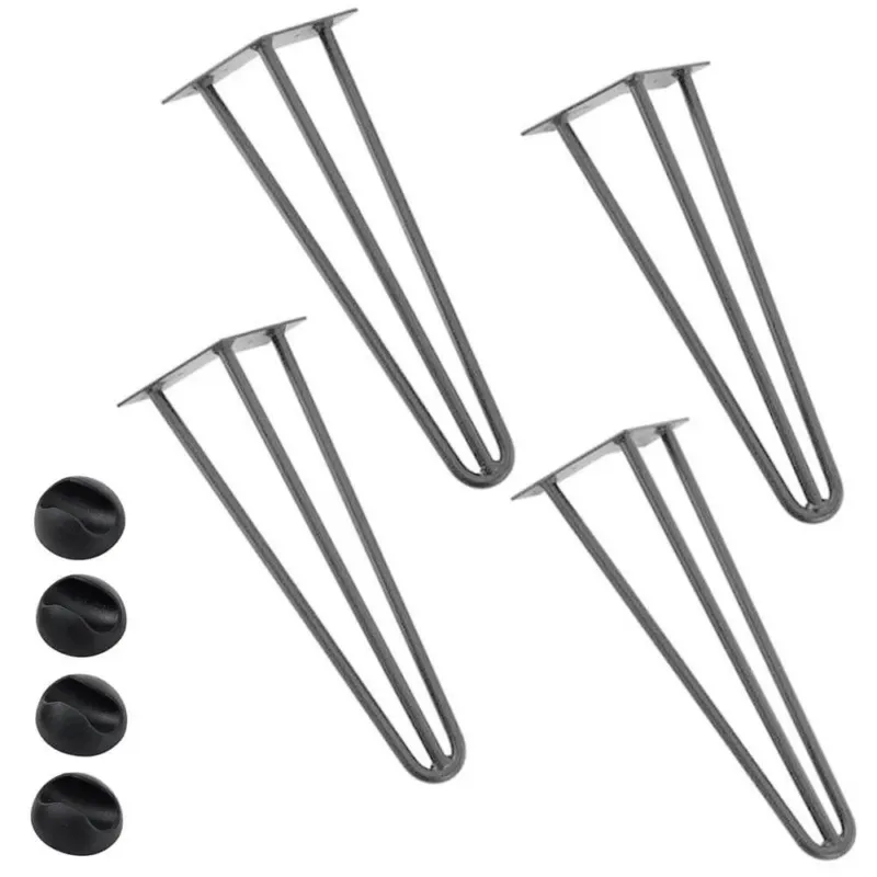 4x Gambe Piedi Tavolo Tavolino Panca Sedia 45cm Metallo Design Moderno Grigio Prezzo Basso