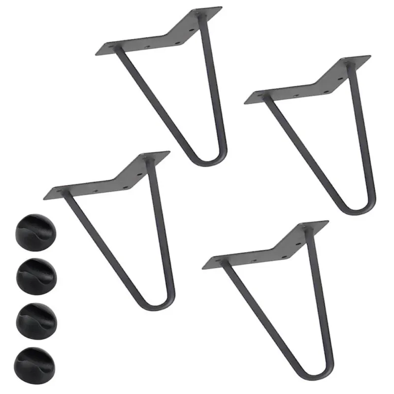 Promozione 4x Gambe Piedi Tavolo Piedini Mobili Divano 15cm Metallo Design Moderno Grigio