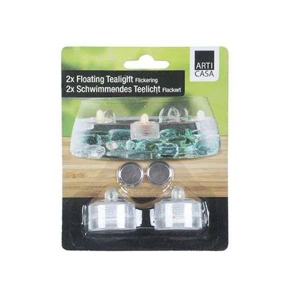 Set due candele impermeabili effetto fiamma soffusa con 2 batterie incluse Acquista Ora