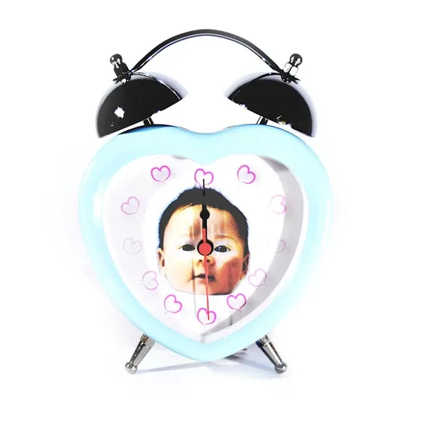 Prezzo Conveniente Sveglia Orologio Forma Cuore Colore Azzurro con Bambino