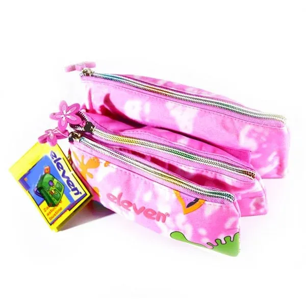 Pagamento Sicuro Set 3 pezzi Portapenne Bustine con moschettoni Eleven Splash Rosa