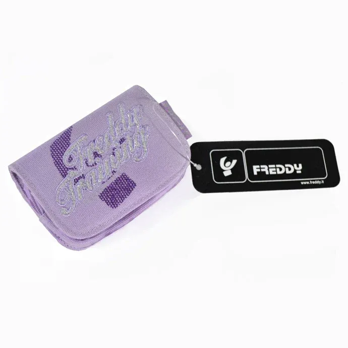 Portafoglio Porta Monete Soldi in Tela Training Fraddy Colore Lilla Consegna Rapida