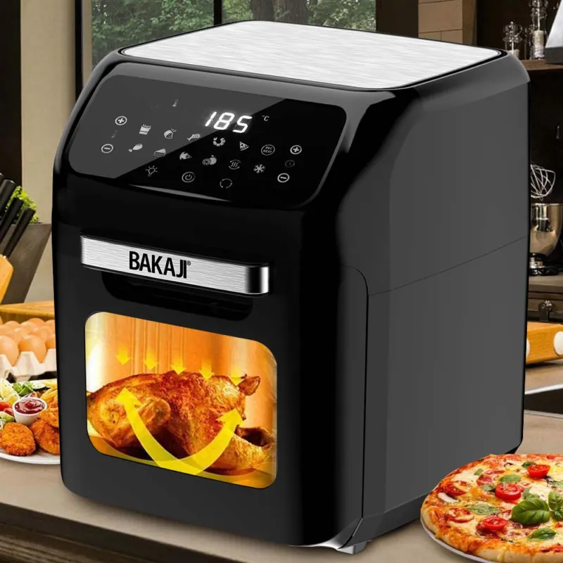 Forno Friggitrice Ad Aria Calda 12Lt Digitale 1800W Frigge Cuoce Senza Olio Nero Must-Have