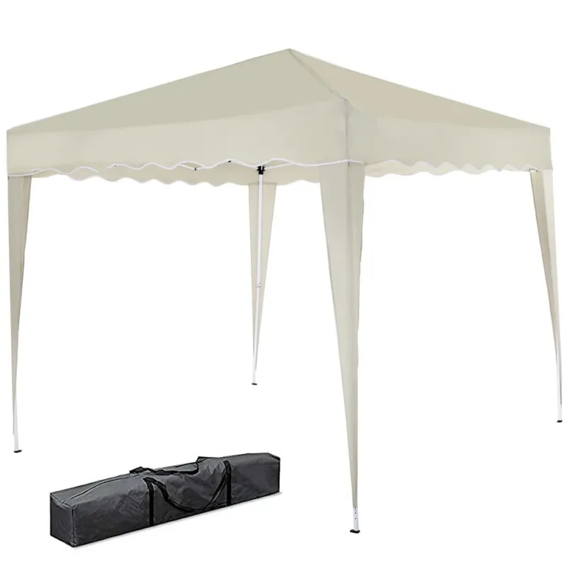 Prezzo Ridotto Gazebo 3x3 Pieghevole Ecru Impermeabile Richiudibile Tendone Giardino Con Sacca