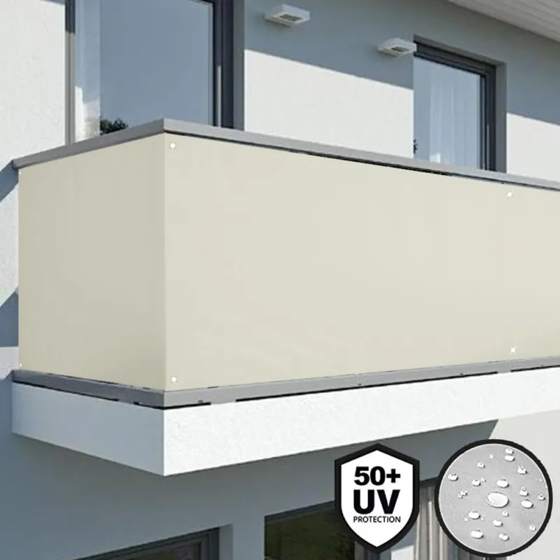 Prezzo Ridotto Telo Copertura Frangivista Frangivento Ringhiera Protezione Vento Balcone Beige